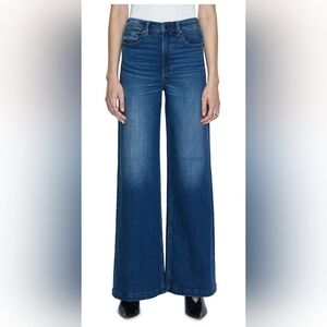 pistola Wide Leg Flare Jeans in Dark Blue Denim
